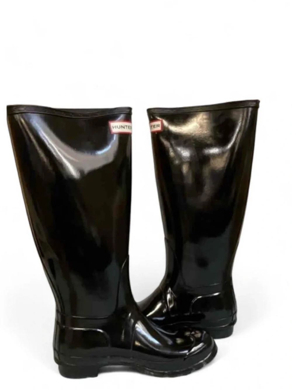 New in Box Hunter Women's Originally Gloss Tall Black Rain Boots
